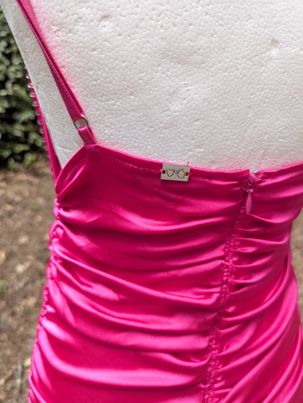For Love & Lemons Victoria's Secret Mirage Mirrored Mini Dress Pink Satin S - Picture 10 of 11